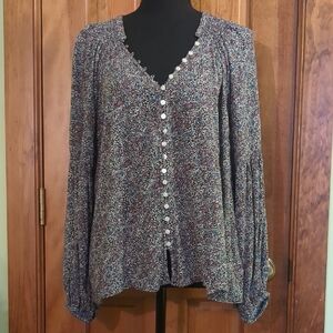 Universal Thread Multicolor Button-Front Blouse